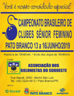 BRAS. DE CLUBES SENIOR FEM NA ASSOC. DOS BOLONISTAS DO SUDOESTE - ABS EM PATO BRANCO/PR