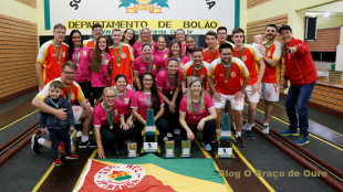 AS EQUIPES CAMPEÃS - SOCIEDADE RECREATIVA IPIRANGA E MASCULINO - SOCIEDADE GINÁSTICA NOVO HAMBURGO